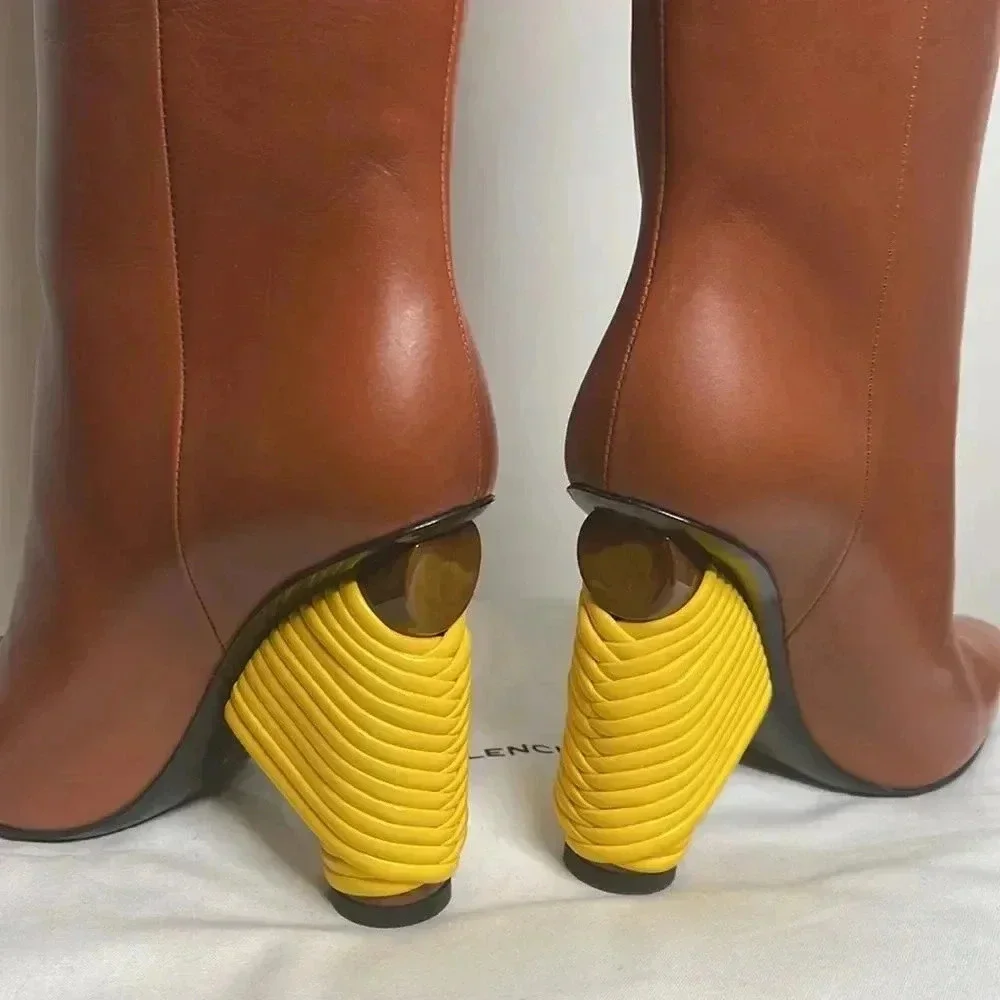 Balenciaga Camel Knee Length Boots - Picture 8 of 9